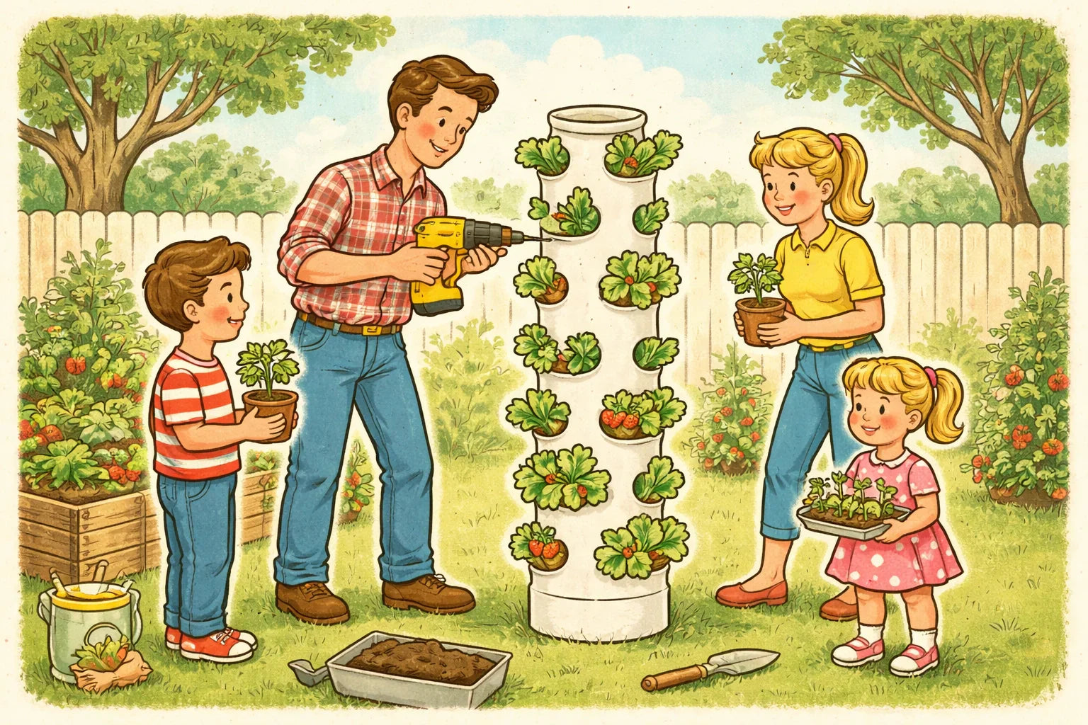 What is a PVC Tower Garden for Kids | STEM – Tierney Family Farms