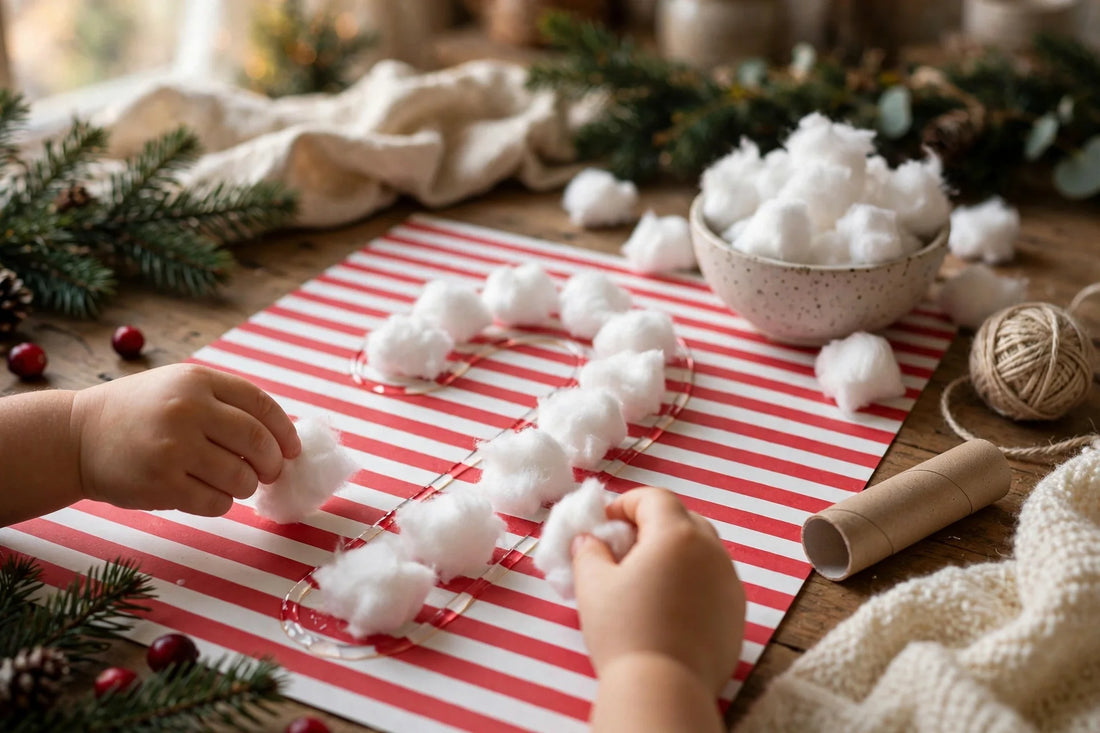 Cotton Ball Candy Cane Collage: A No-Scissors Craft for Toddlers (2026)