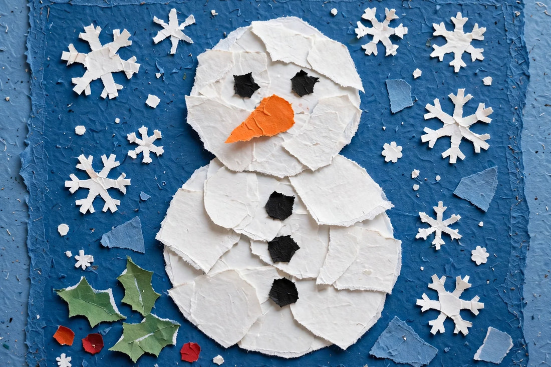 Torn Paper Snowman Collage for Kids (2026)