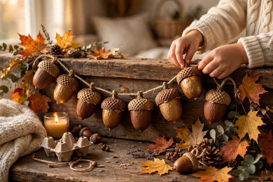 Egg Carton Acorn Garland for Kids (2026)