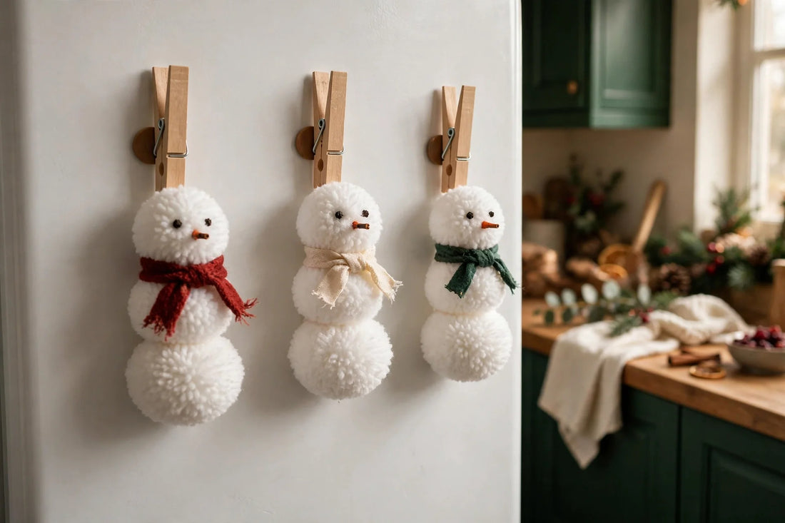 Pom-Pom Snowman Clothespin Magnets for Kids: Fridge Friends (2026)