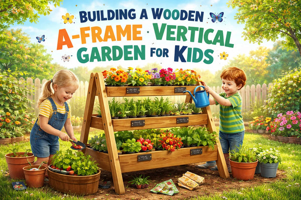 Building a Wooden A-Frame Vertical Garden for Kids
