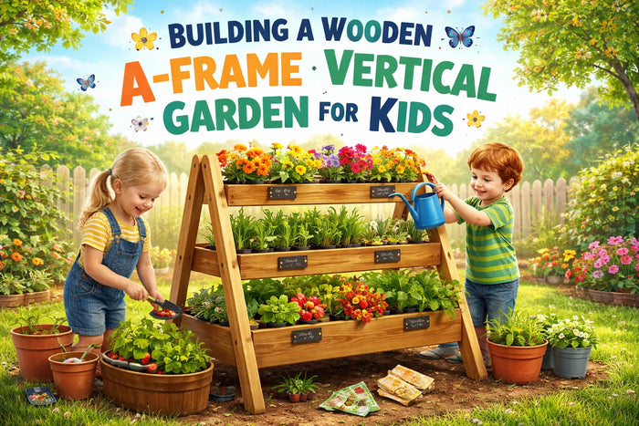 Building a Wooden A-Frame Vertical Garden for Kids