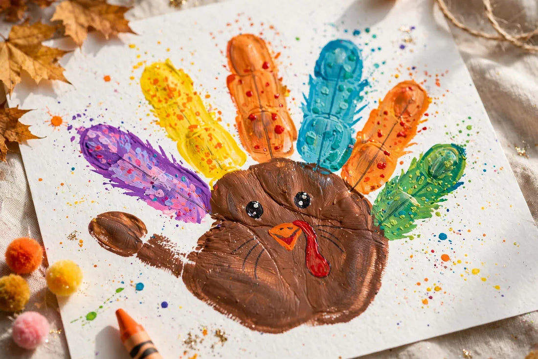 Handprint turkey Thanksgiving craft for kids