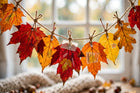 Fall leaf garland autumn craft for kids