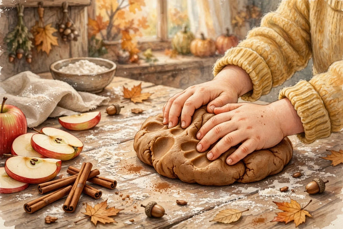 Cinnamon Apple No-Cook Play Dough for Kids