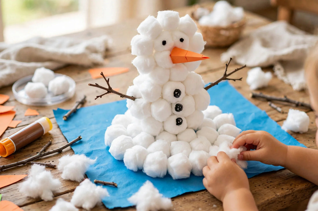 Cotton Ball Snowman Craft for Kids (2026)