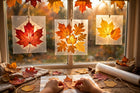 Contact Paper Fall Leaf Suncatchers