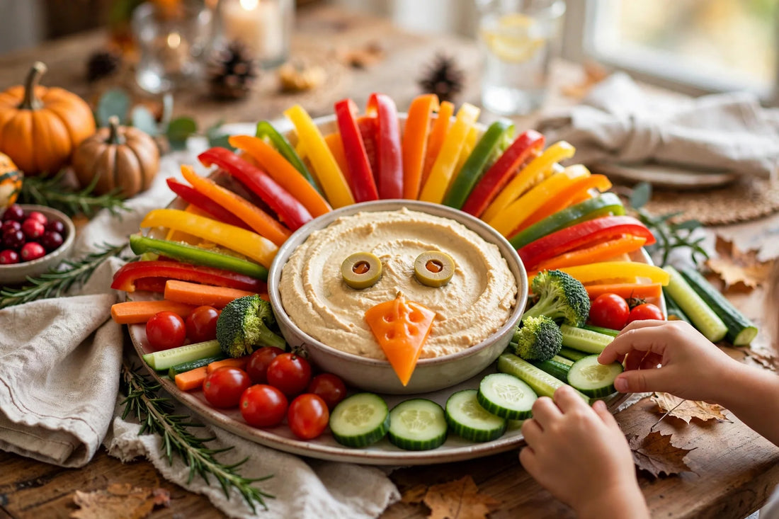 Turkey Veggie Tray Kids Can Assemble for Thanksgiving