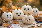White ghost pumpkins Halloween craft